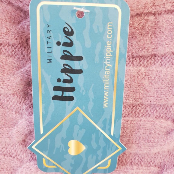 Military Hippie Forever Roses Pink Knit Sweater Size L NWT - Picture 7 of 8